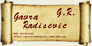 Gavra Radišević vizit kartica